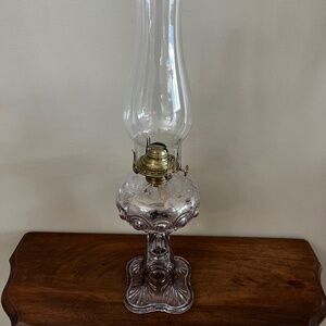 Antique Glass Oil Lamp